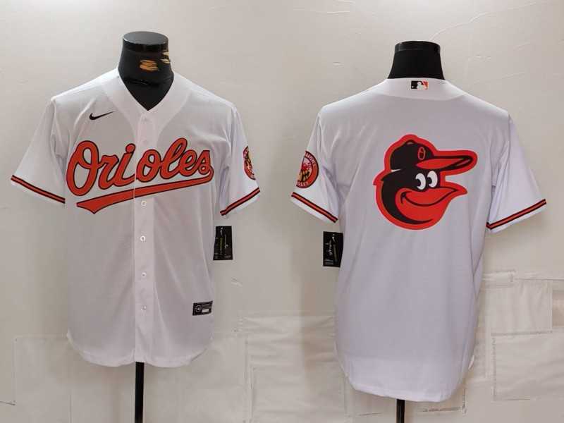 Mens Baltimore Orioles Big Logo White 2024 Home Limited Cool Base Stitched Baseball Jersey